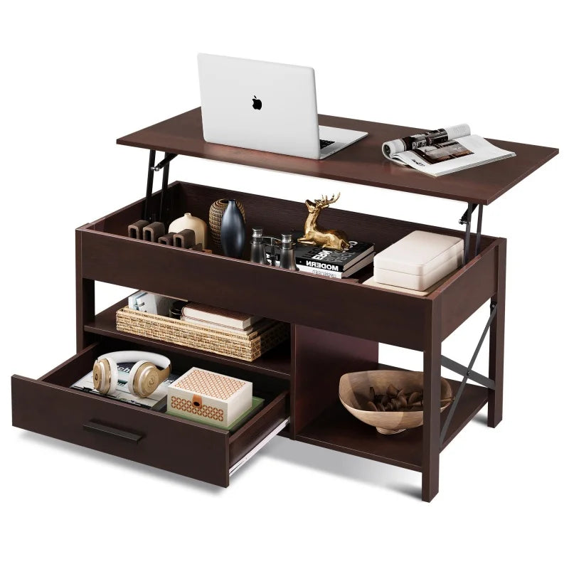GALAXHERO Lift Top Coffee Table With Hidden Drawers