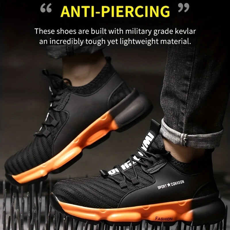Breathable AntiPuncture Safety Shoes For Men Comfort And Style