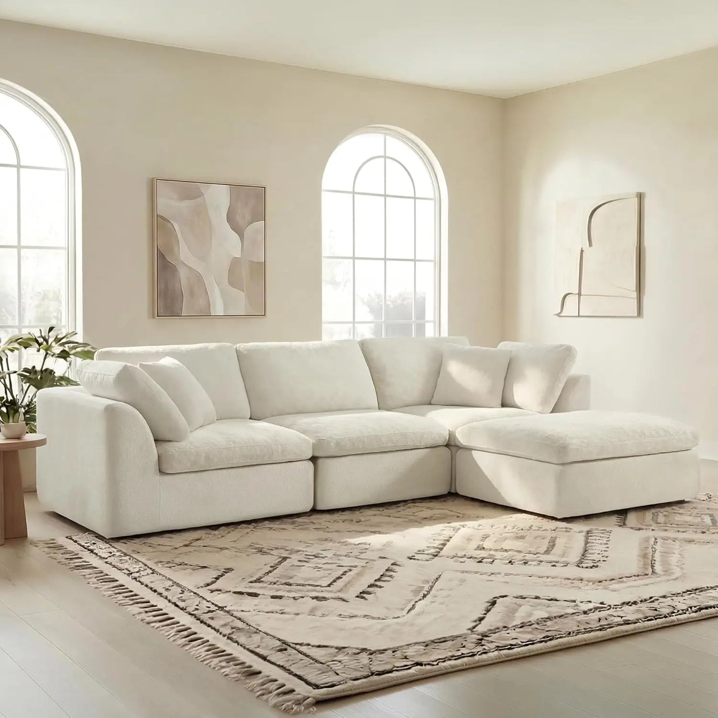 Modular Sectional Sofa With Ottoman L Shape Living Room Furniture
