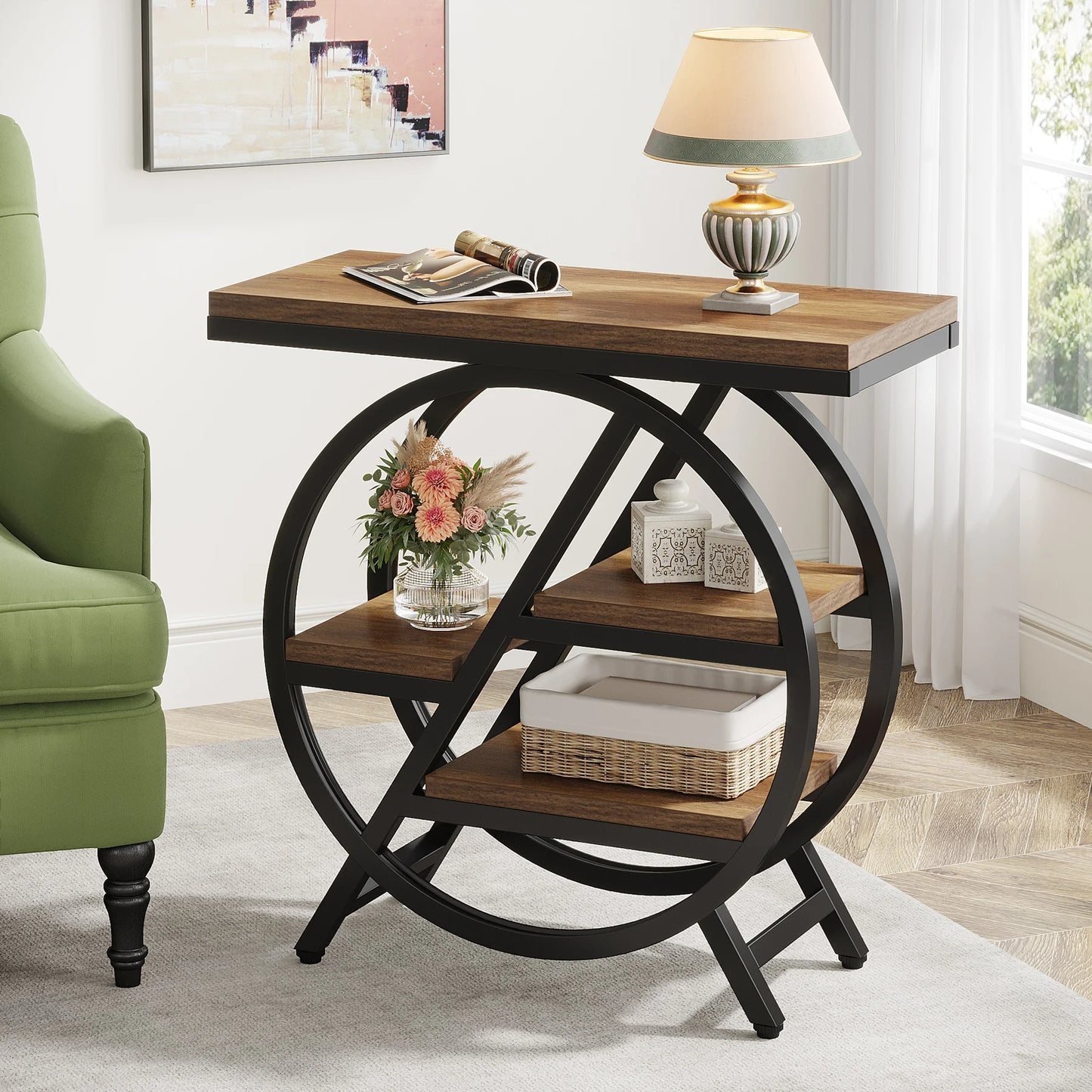 Tribesigns End Table For Living Room With 3-Tier Storage