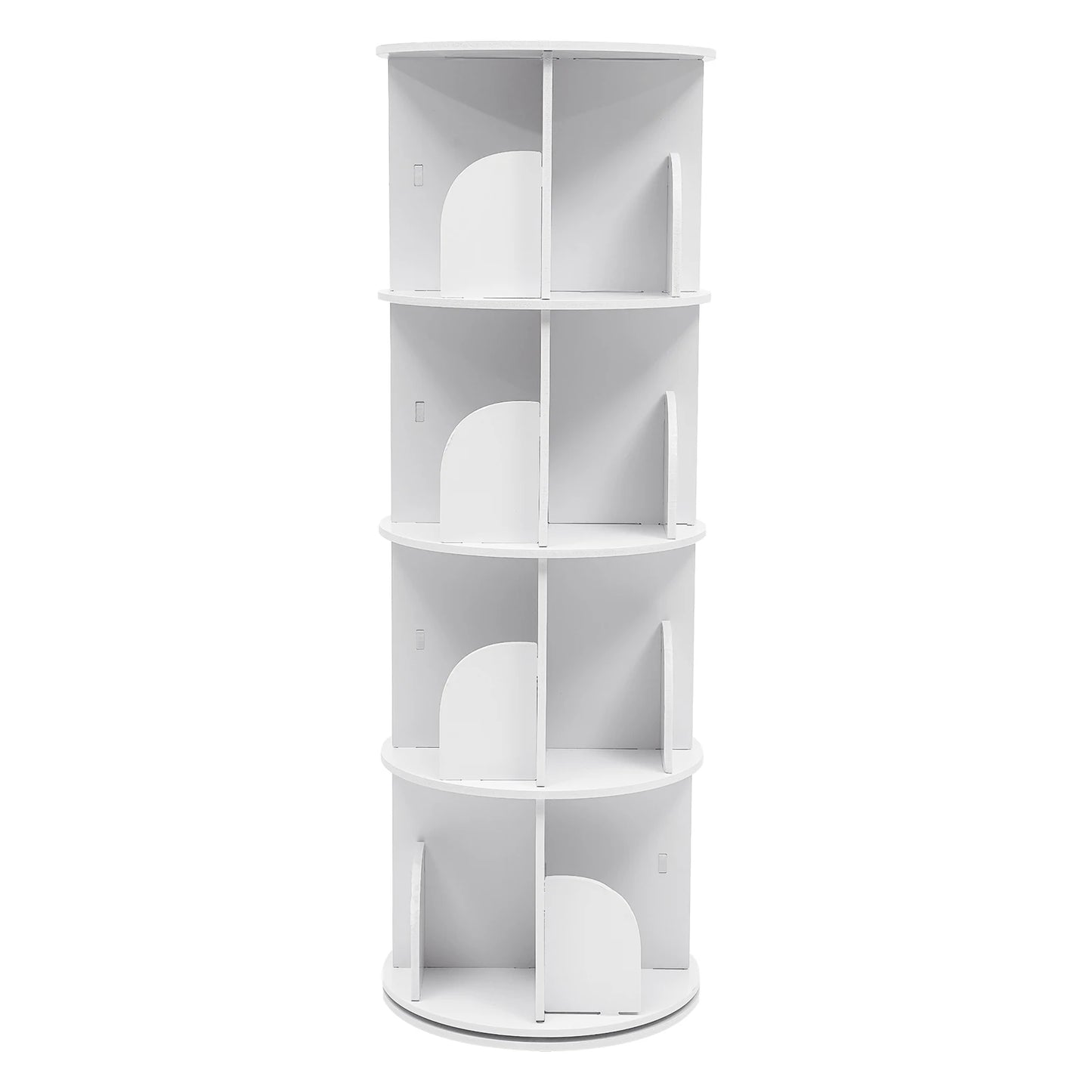 Rotatable Wooden Bookshelf Organizer 360 Degree Display Floor Standing
