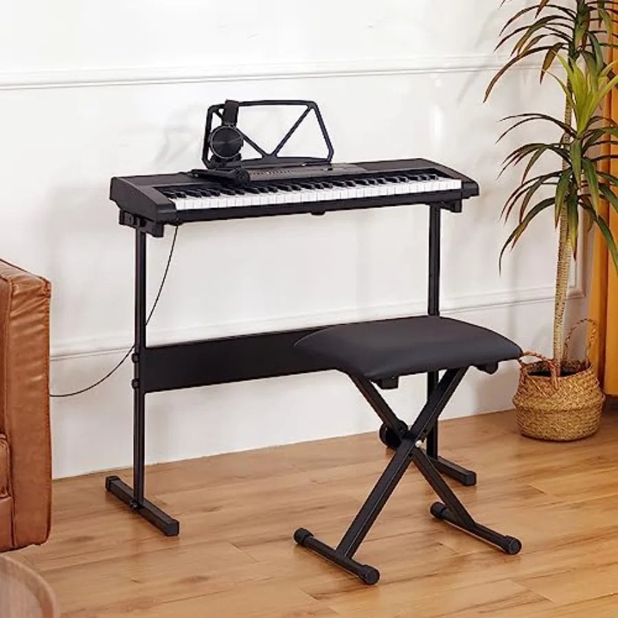 Beginner 61 Key Electric Keyboard With Lighted Keys And Stand