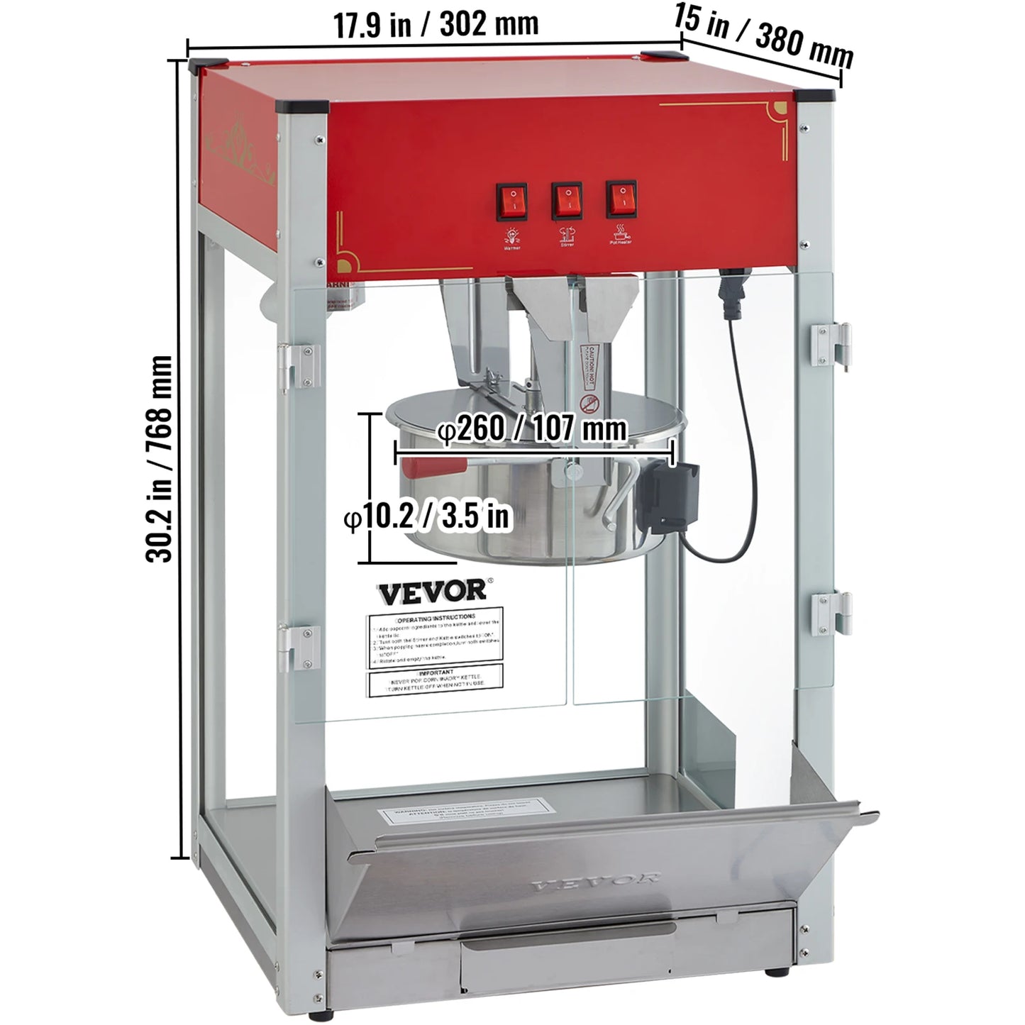 SucceBuy Commercial Popcorn Maker Automatic Popper Machine