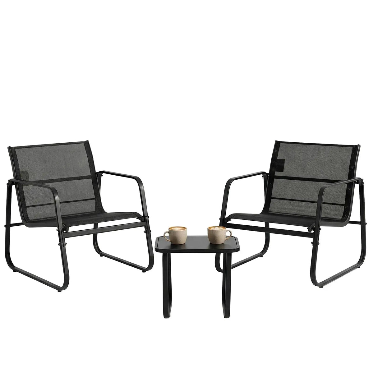 JHK 3 Piece Outdoor Metal Patio Furniture Set With Table