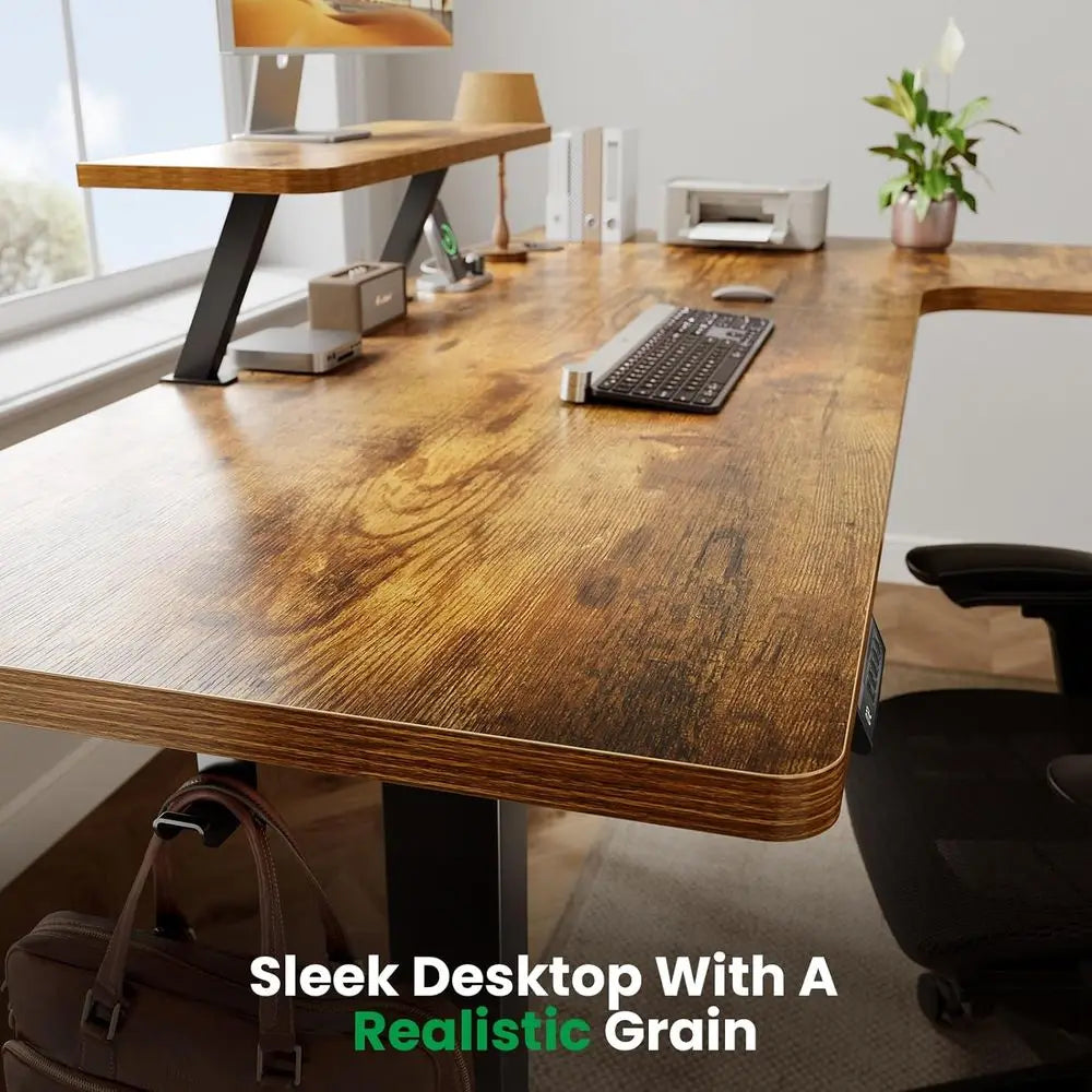 Electric Adjustable Standing Desk With Flexible Monitor Stand