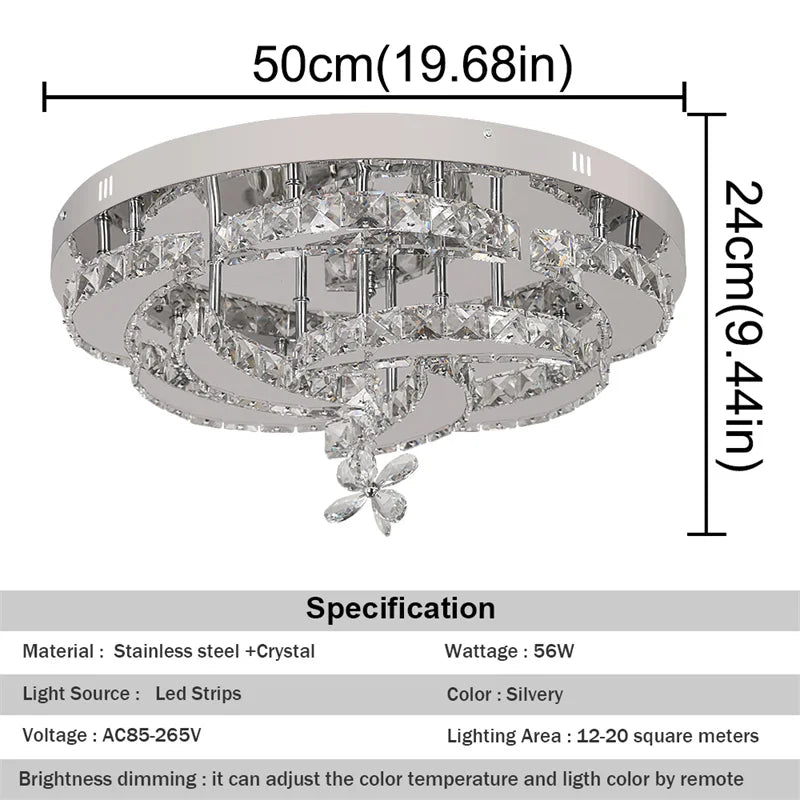GreeLustr Crystal Led Ceiling Lamp For Home Decor