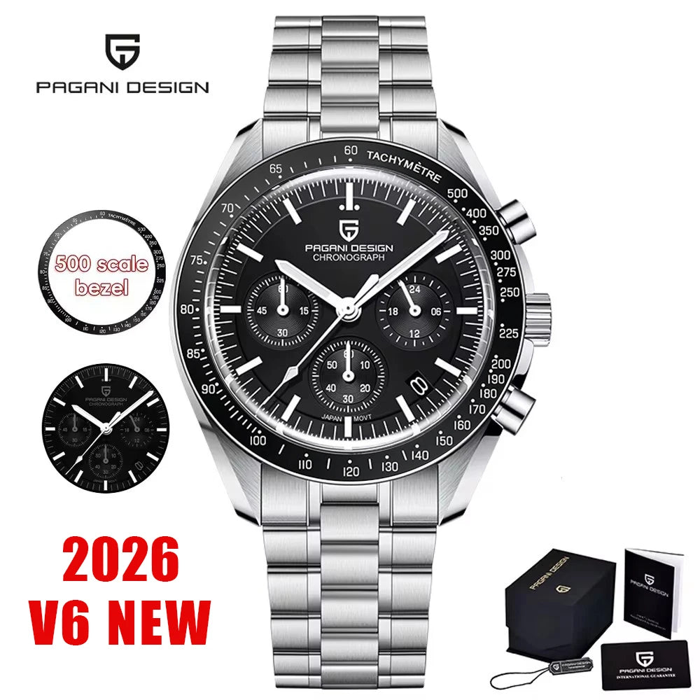 PAGANI DESIGN Moon V6 Mens Luxury Chronograph Quartz Watch