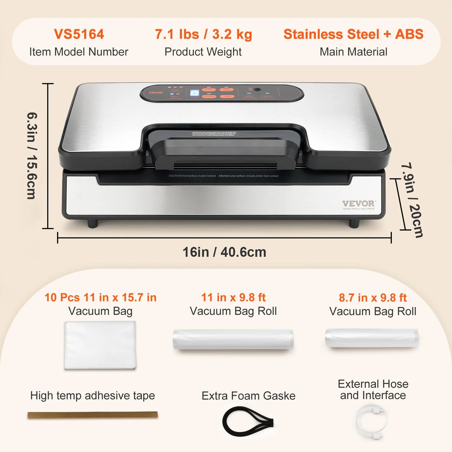SucceBuy Commercial Automatic Vacuum Sealer With Cutter