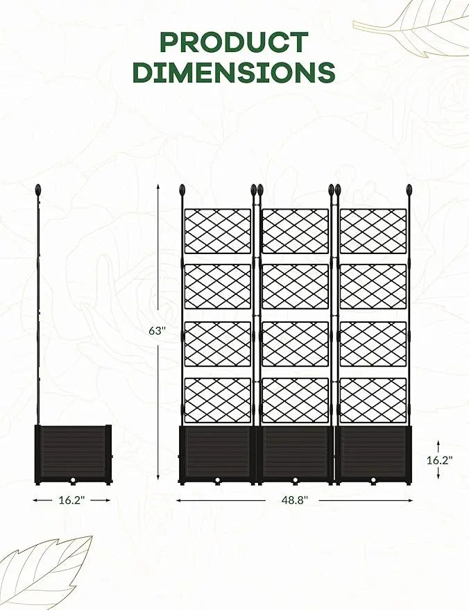 Vertical Raised Garden Bed Trellis Planter Box For Outdoor Plants
