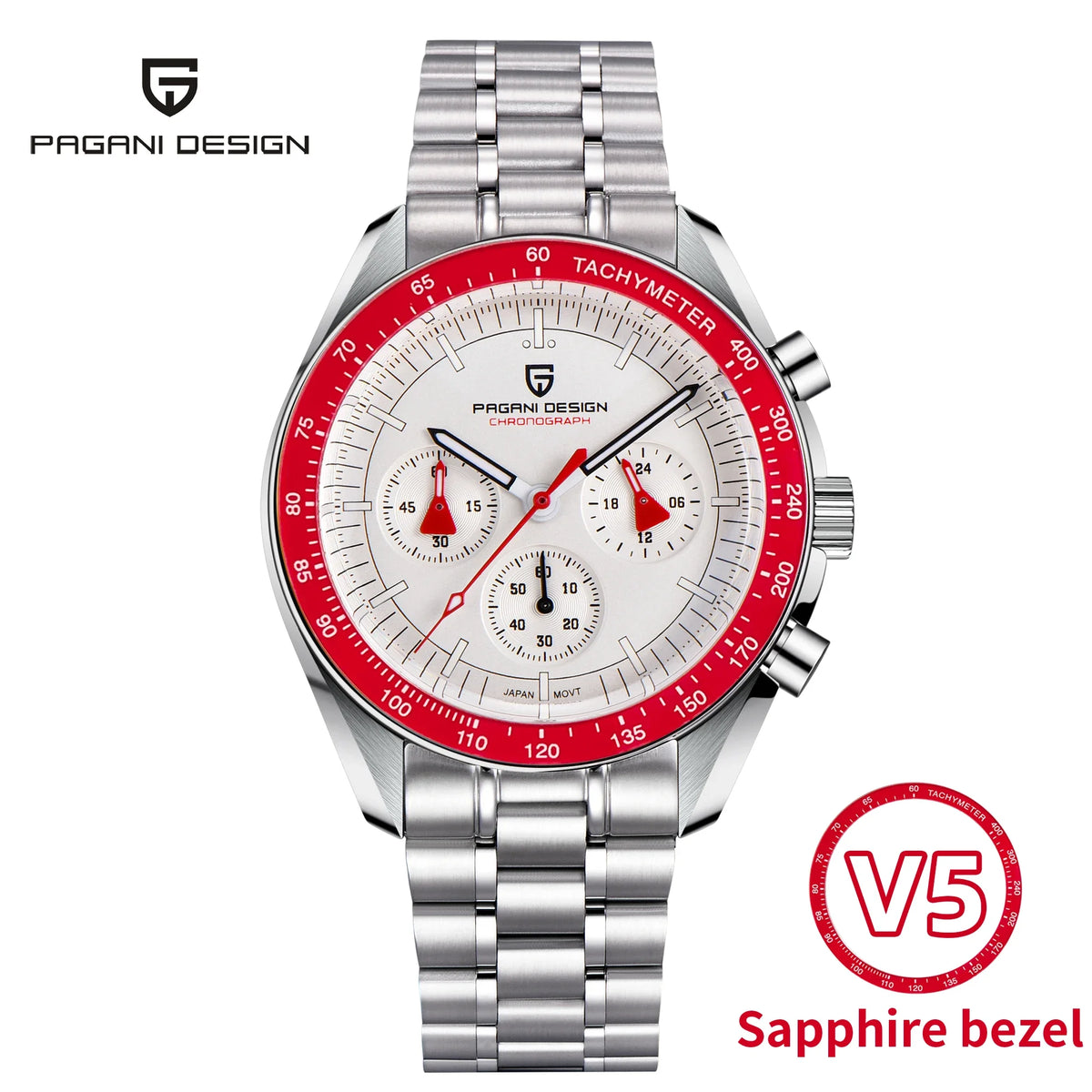 Pagani Design Men Quartz Chronograph Watch With Date Display