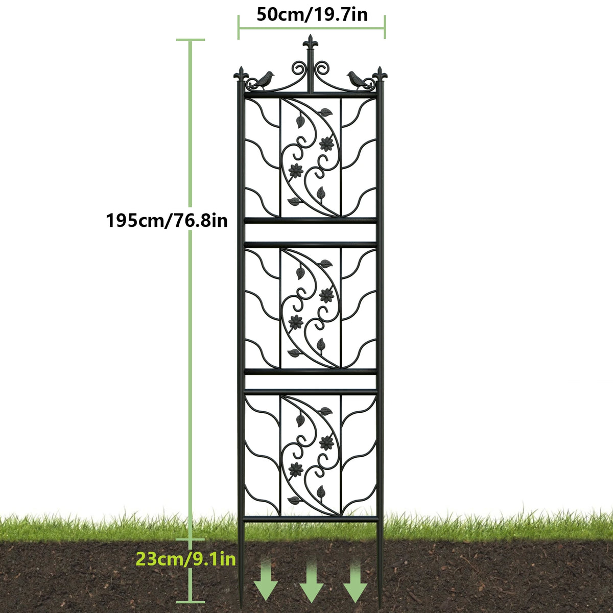 Decorative Metal Garden Trellis Fence Panel For Climbing Plants