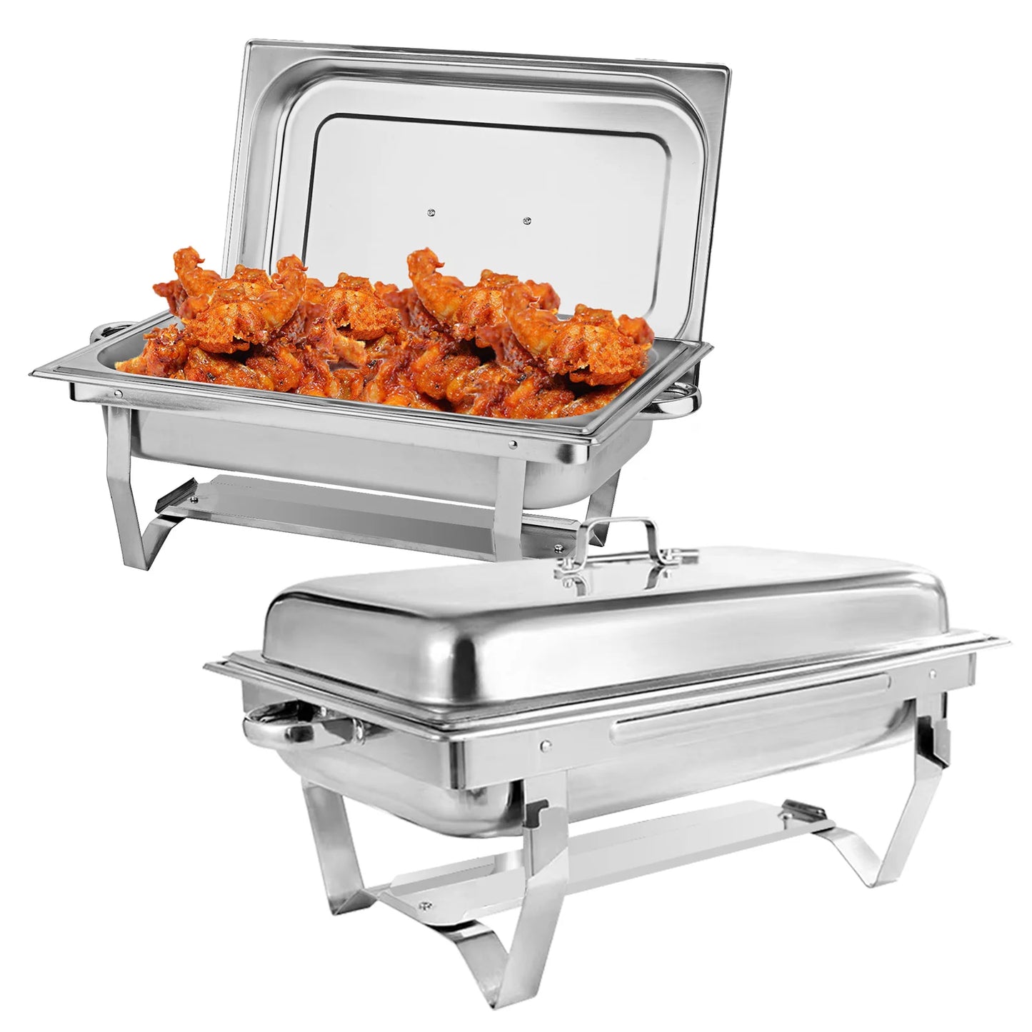 2/4/6Pack Chafing Dish Buffet Set Stainless Steel 8QT Food Servers and Warmers Fuel Holder for Party Catering Wedding