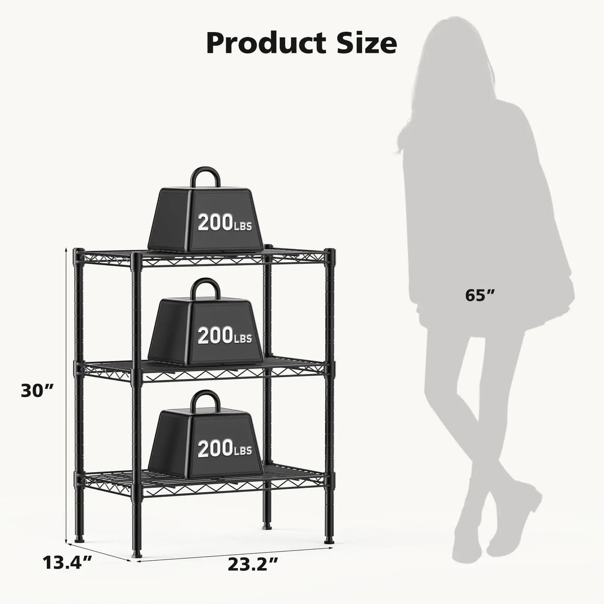 JHK Adjustable Heavy Duty Steel Wire Storage Shelving Rack