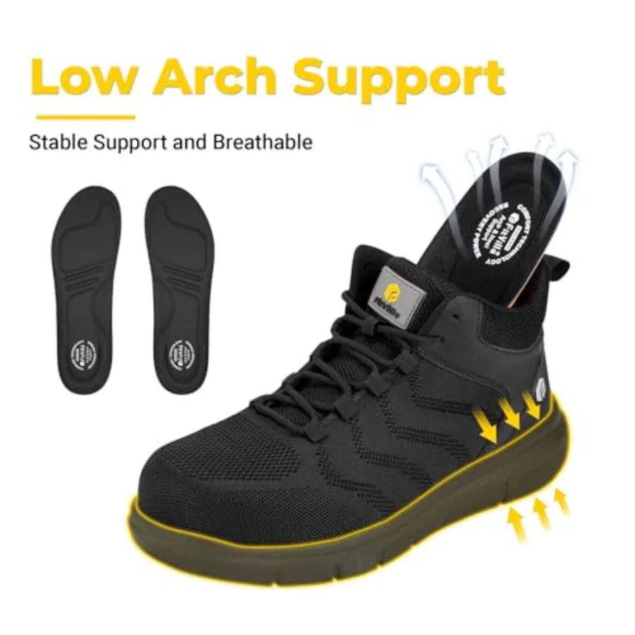 Composite Steel Toe Mid-Calf Safety Boots for Men