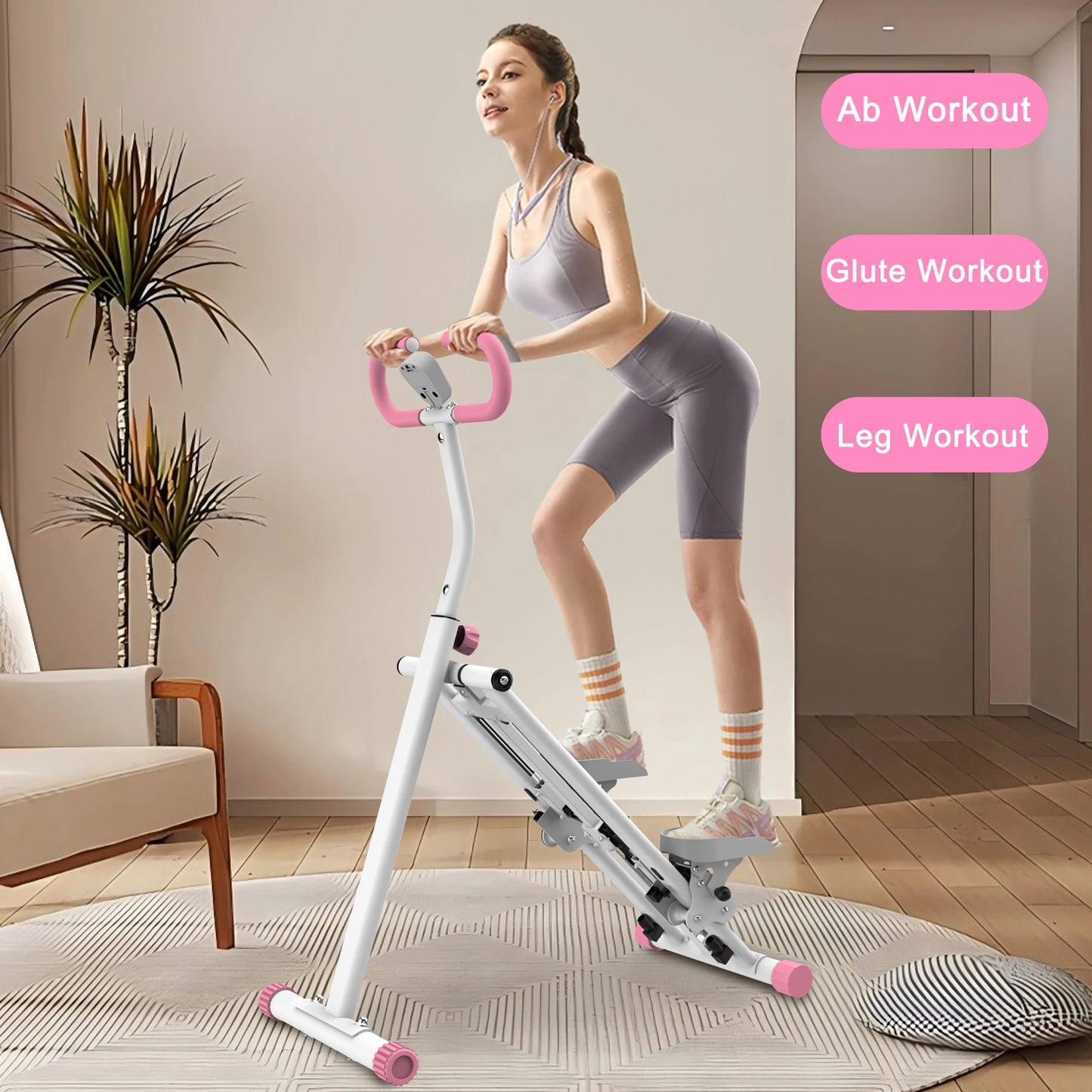 Stable Vertical Climber Workout Stepper With Adjustable Handlebars