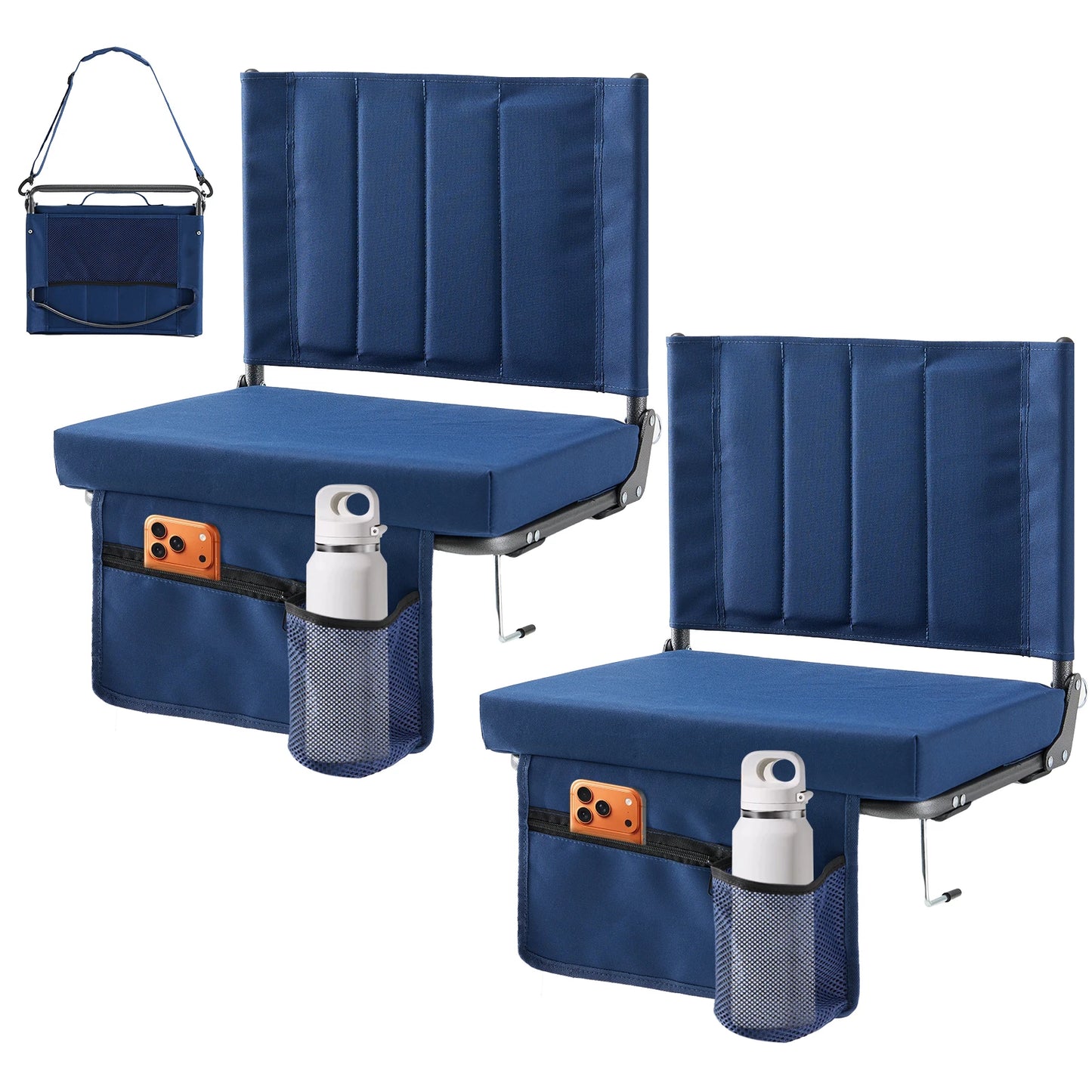JHK Outdoor Foldable Seat With Back Support Portable Chair