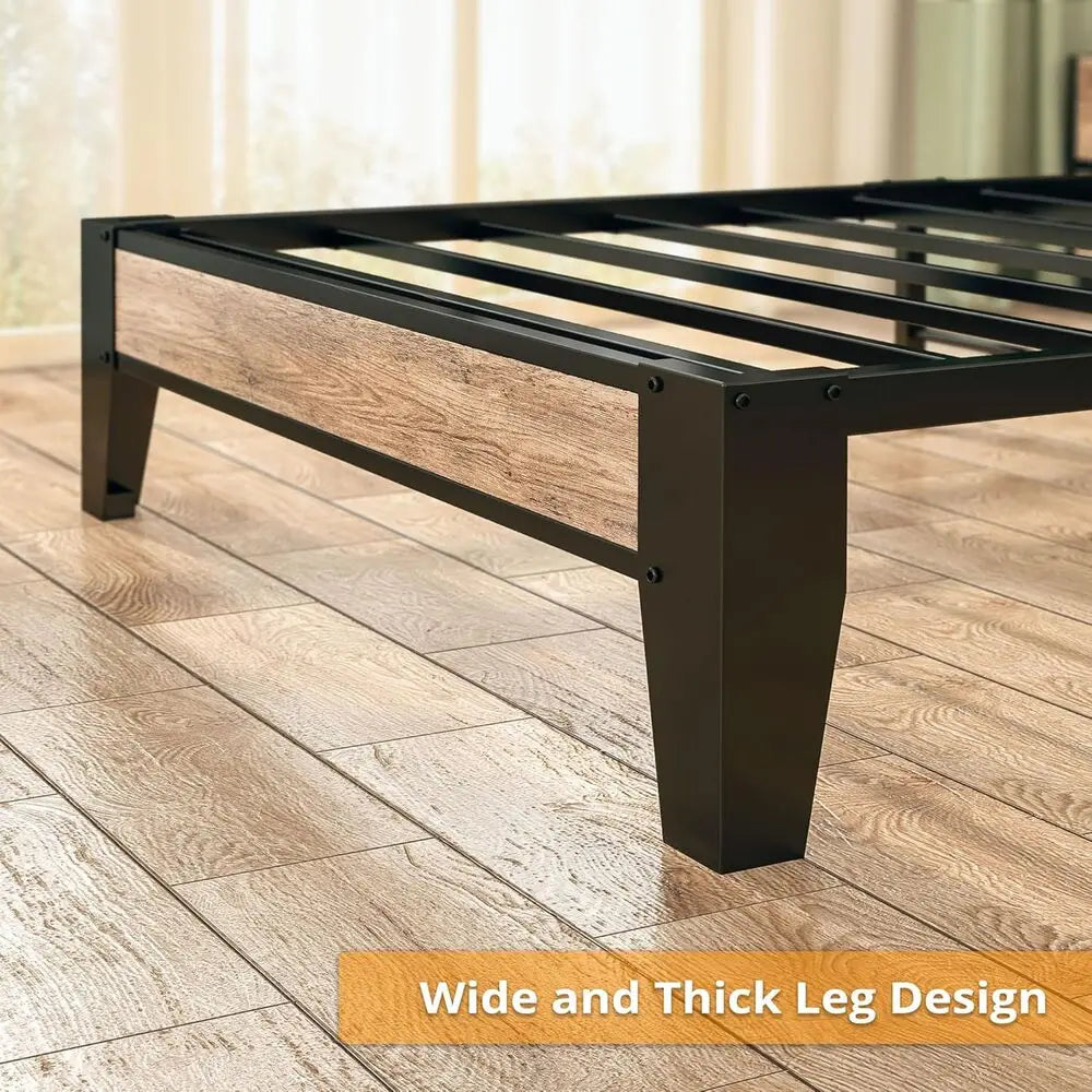 LIKIMIO Twin Bed Frame Storage Headboard With Charging