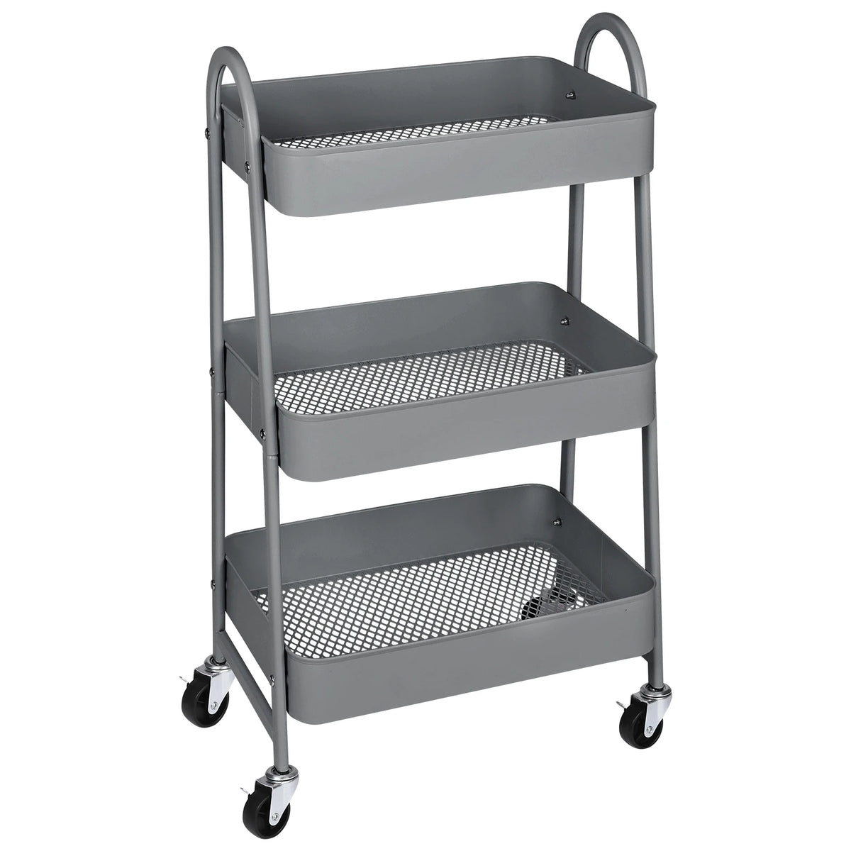 JHK 3-Tier Metal Rolling Storage Cart With Lockable Wheels