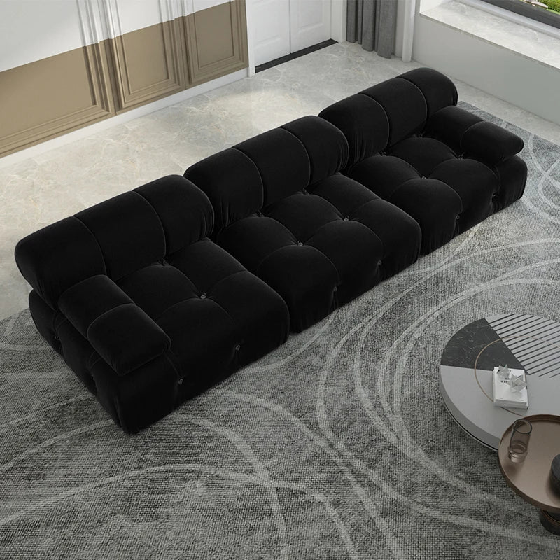 Sdorens Velvet Modular Sectional Sofa Set 3 Seats For Living Room