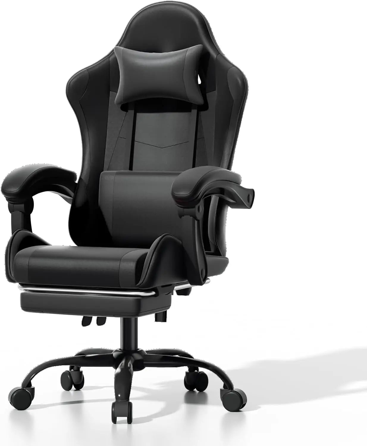 Athena Collection Carbon Fiber Gaming Chair With Ergonomic Footrest