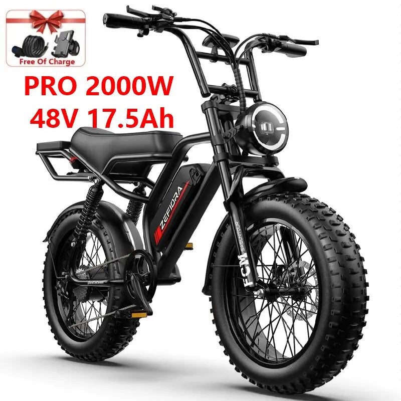 ZEFIORA 1000W Thick Tire Electric Bike Aluminum Alloy