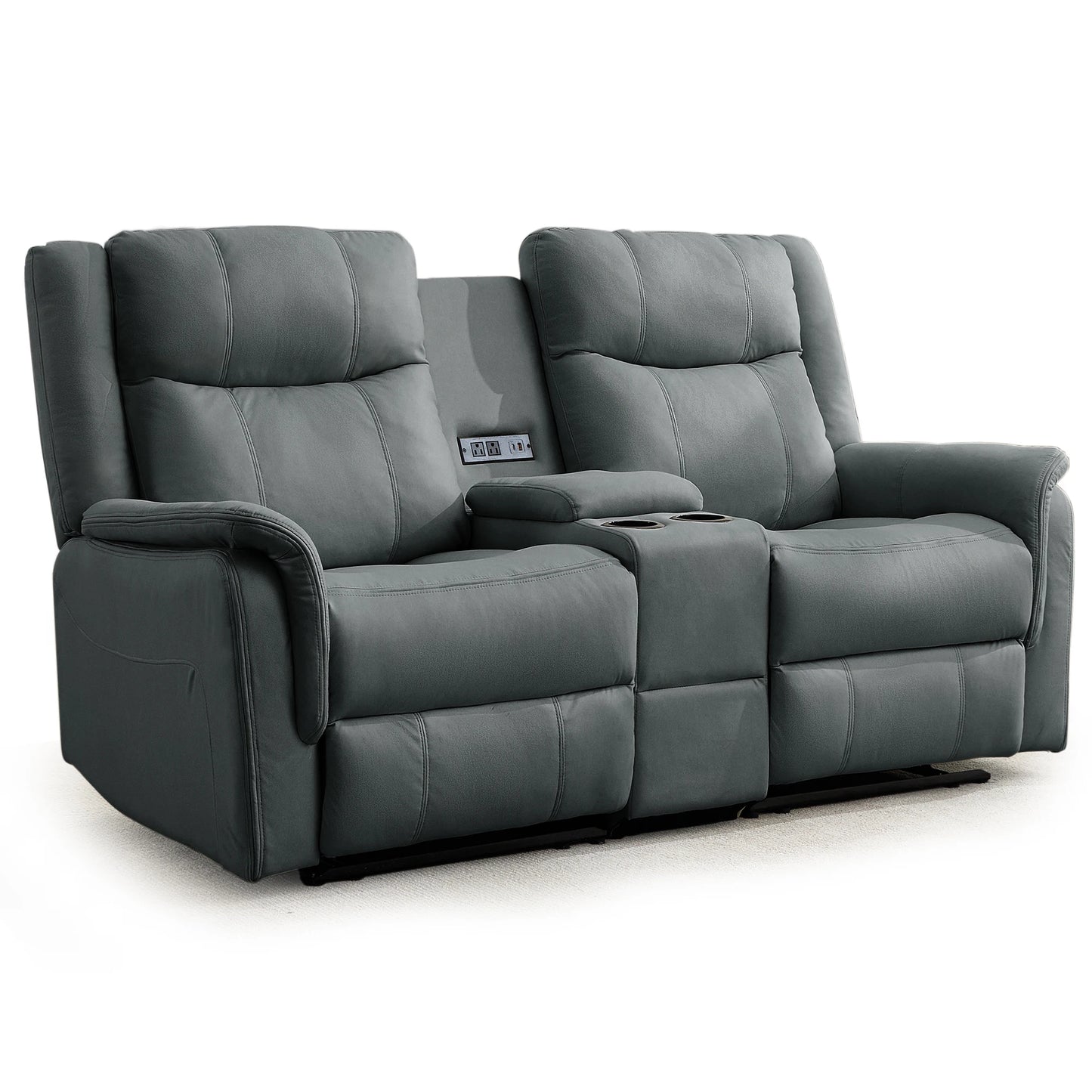 Korser Loveseat Recliner With USB Ports And Cup Holders