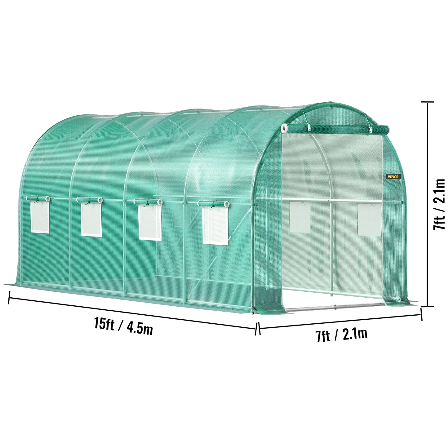 SucceBuy Walk In Tunnel Greenhouse With Galvanized Frame And WaterproofCover