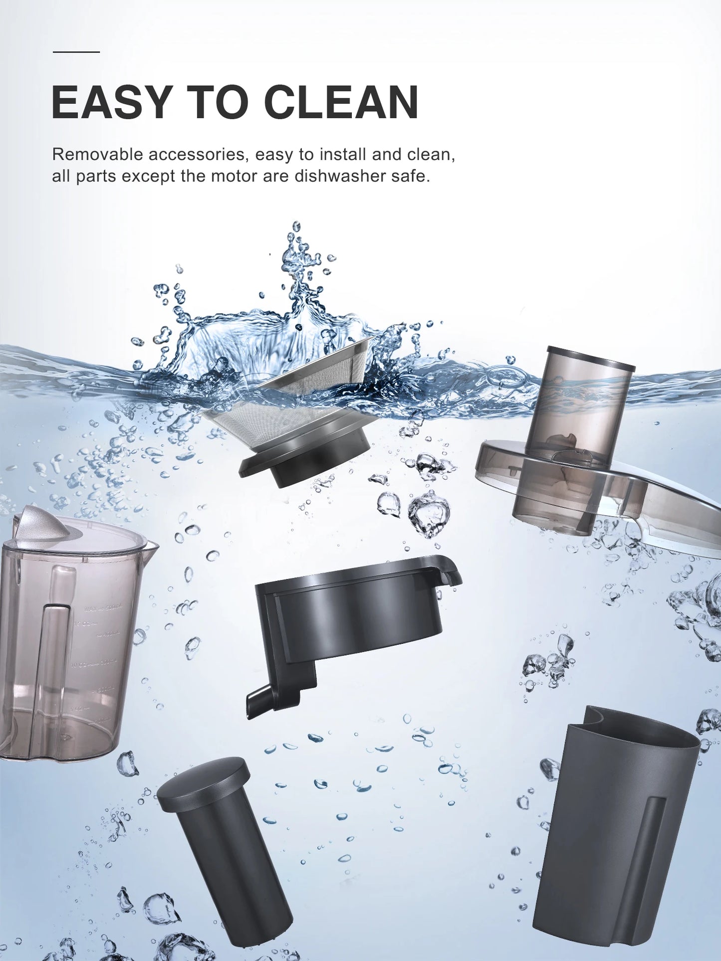 Qcen 500W Centrifugal Juicer Machine With Wide Mouth Feed Chute