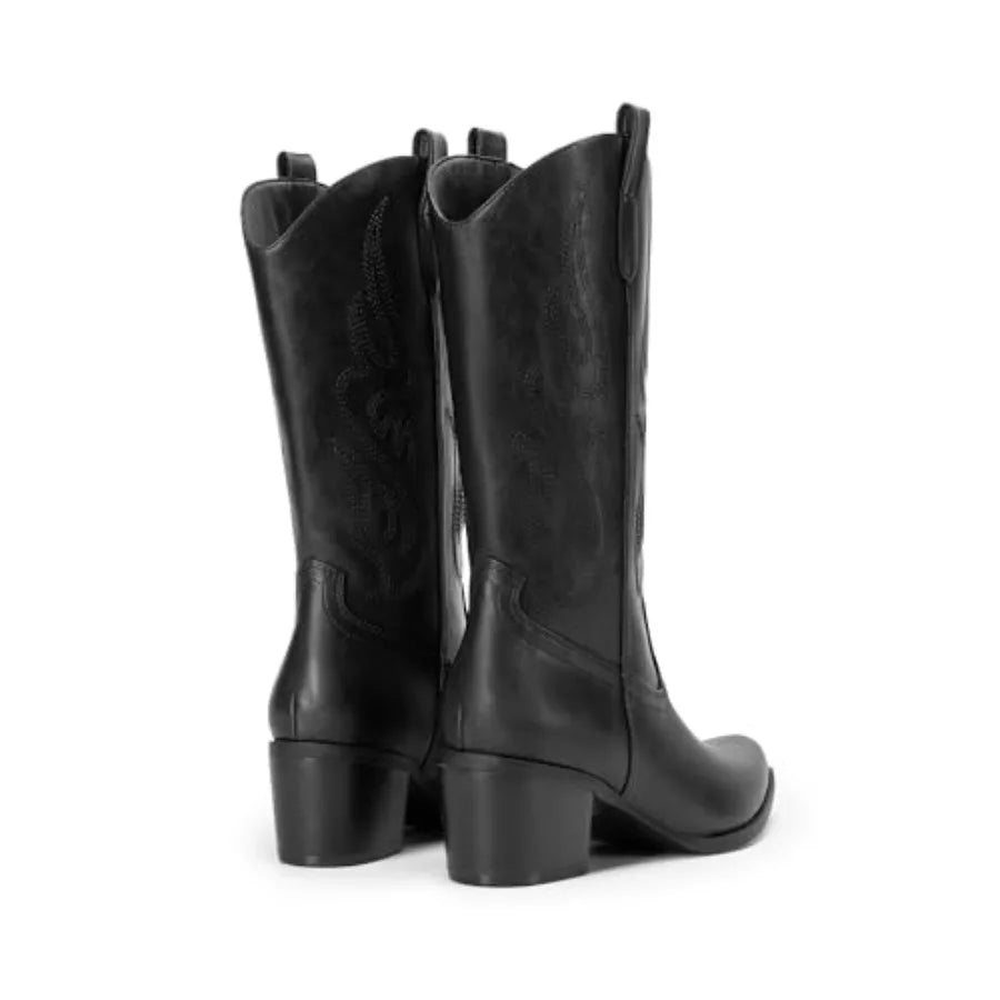 Dream Pairs Women's Square Toe Cowboy Mid Calf Western Boots