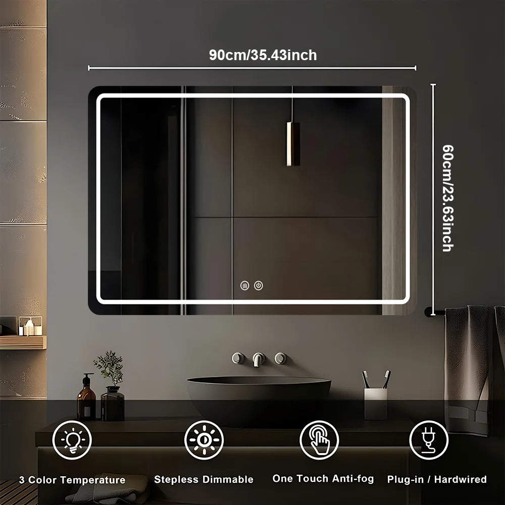 MYGIIVOVO Fogless LED Bathroom Mirror With Backlit Demister