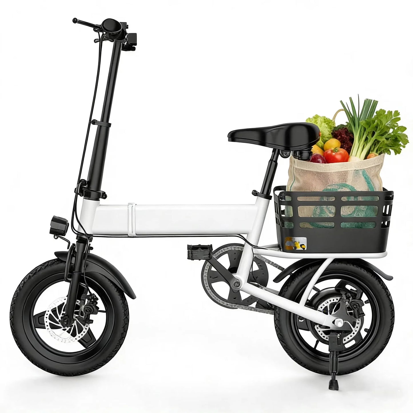 Foldable Electric Bike With 500W Peak Motor 432Wh Battery And Rear Basket