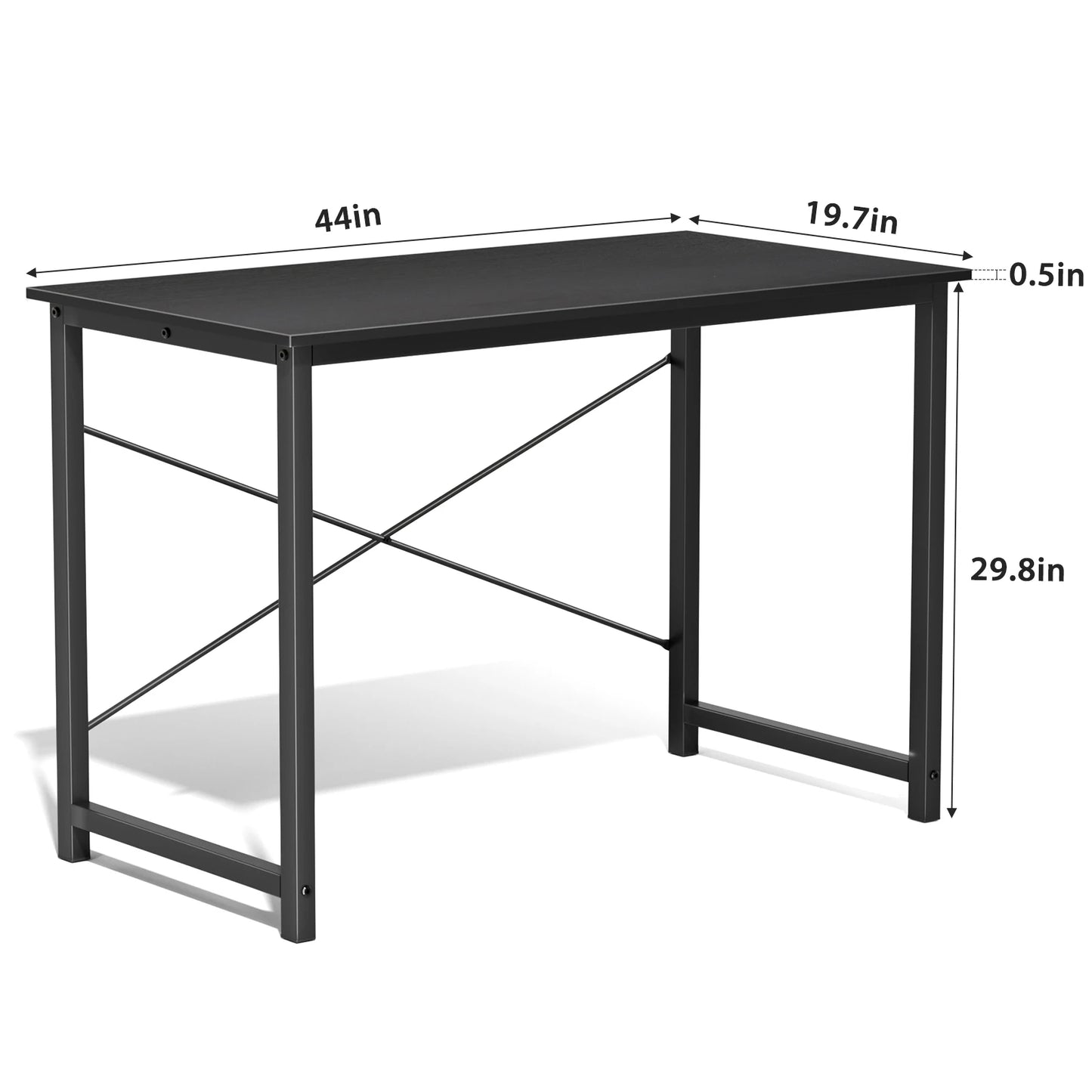JHK Modern Compact Metal Frame Computer Desk Writing Table
