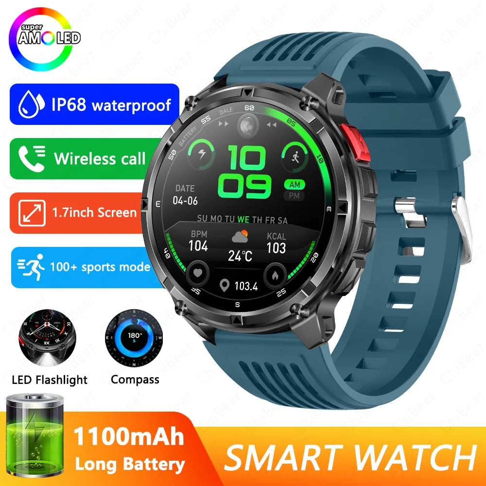 T Rex3 Pro Smartwatch GPS 5ATM Waterproof Outdoor Compass Tracker