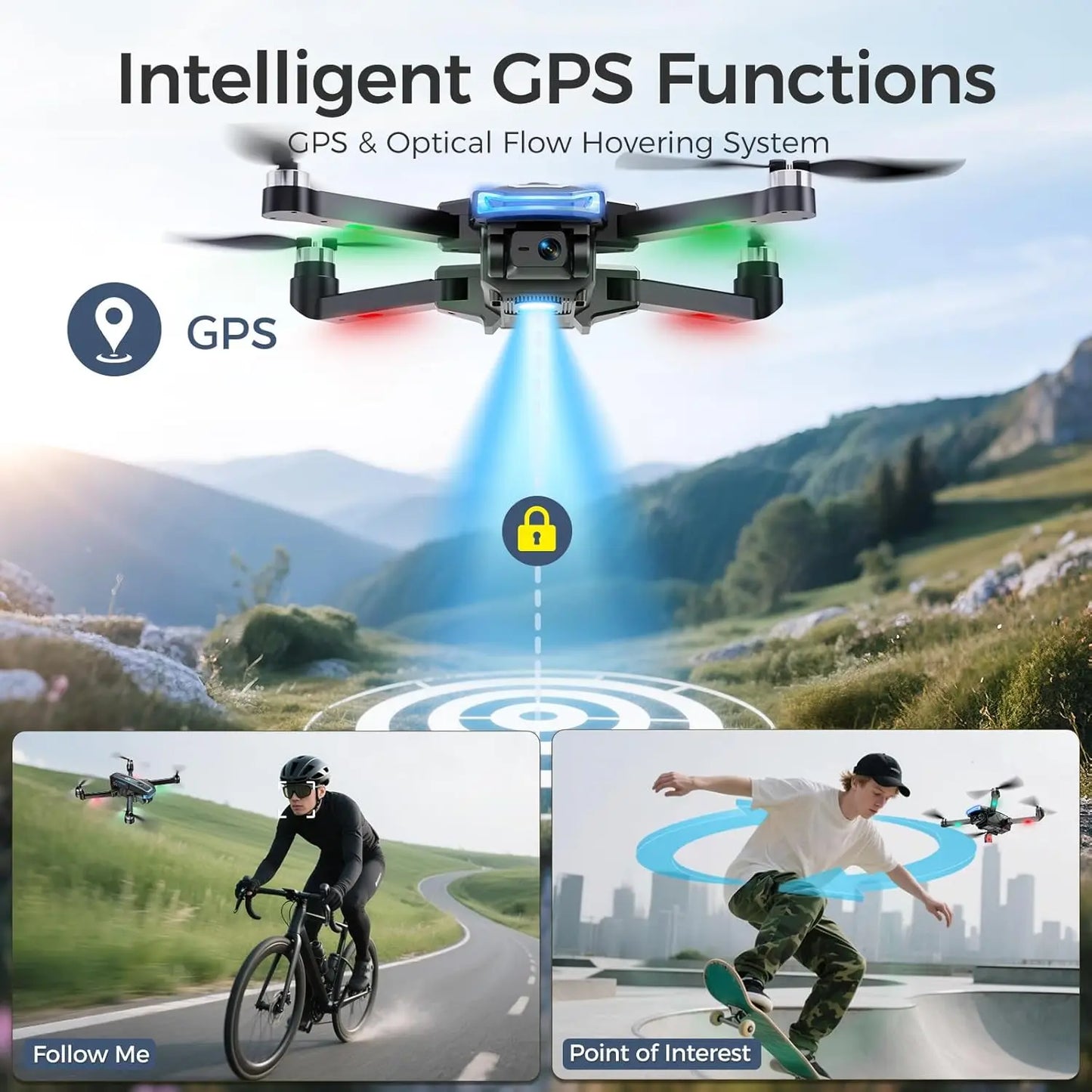 4K GPS Drone With HD Screen Auto Return Follow Me Beginner Friendly Under 250g