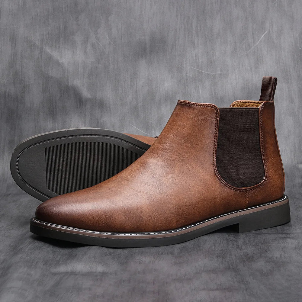 Hecrafted Chelsea Ankle Boots For Men With Elastic Closure