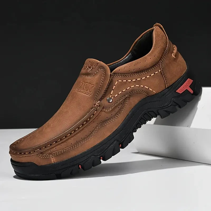 Abfuber Handmade Leather Men Casual Slip On Loafers
