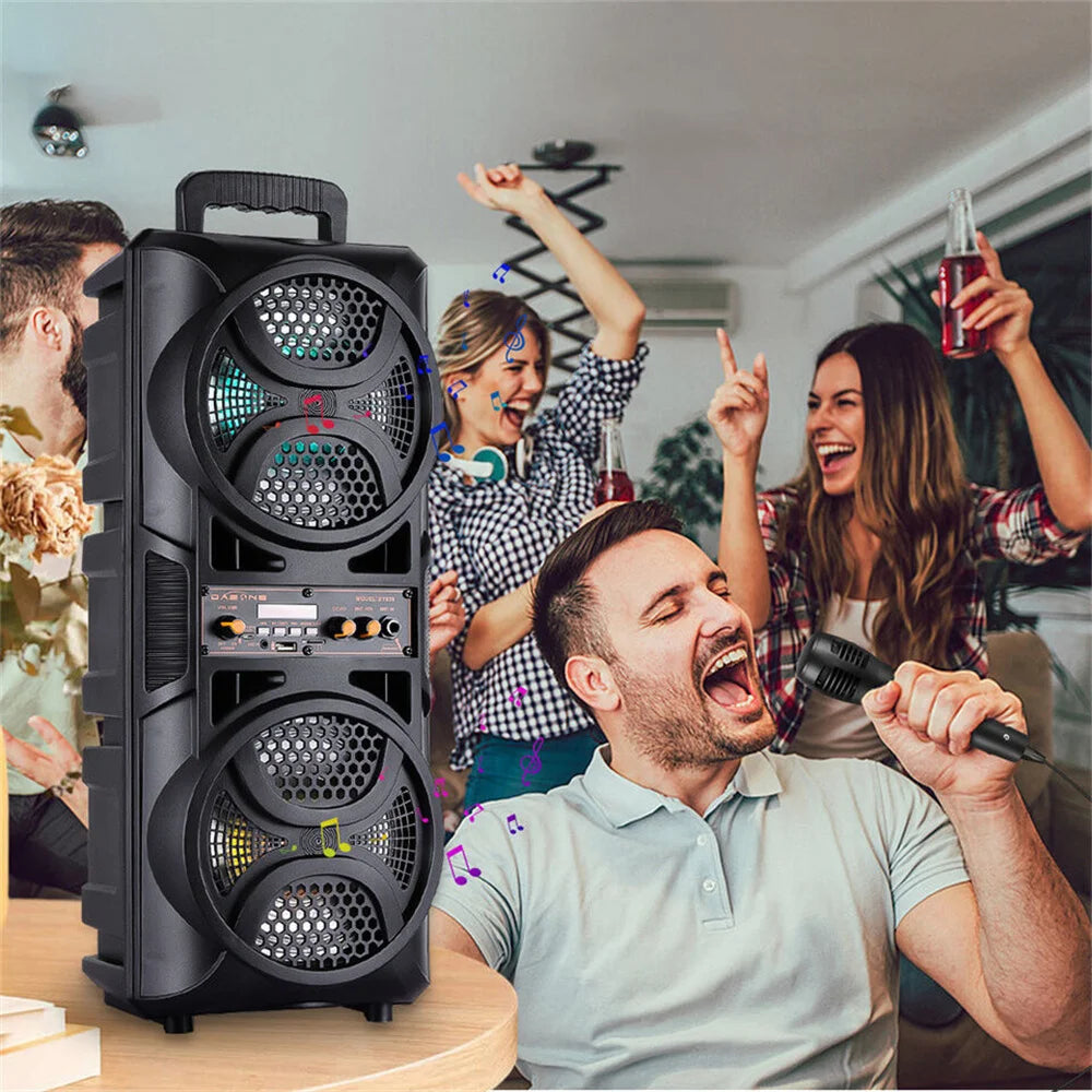 Portable 3000W Bluetooth Speaker Subwoofer Heavy Bass Sound System Party DJ Karaoke Remote & MIC
