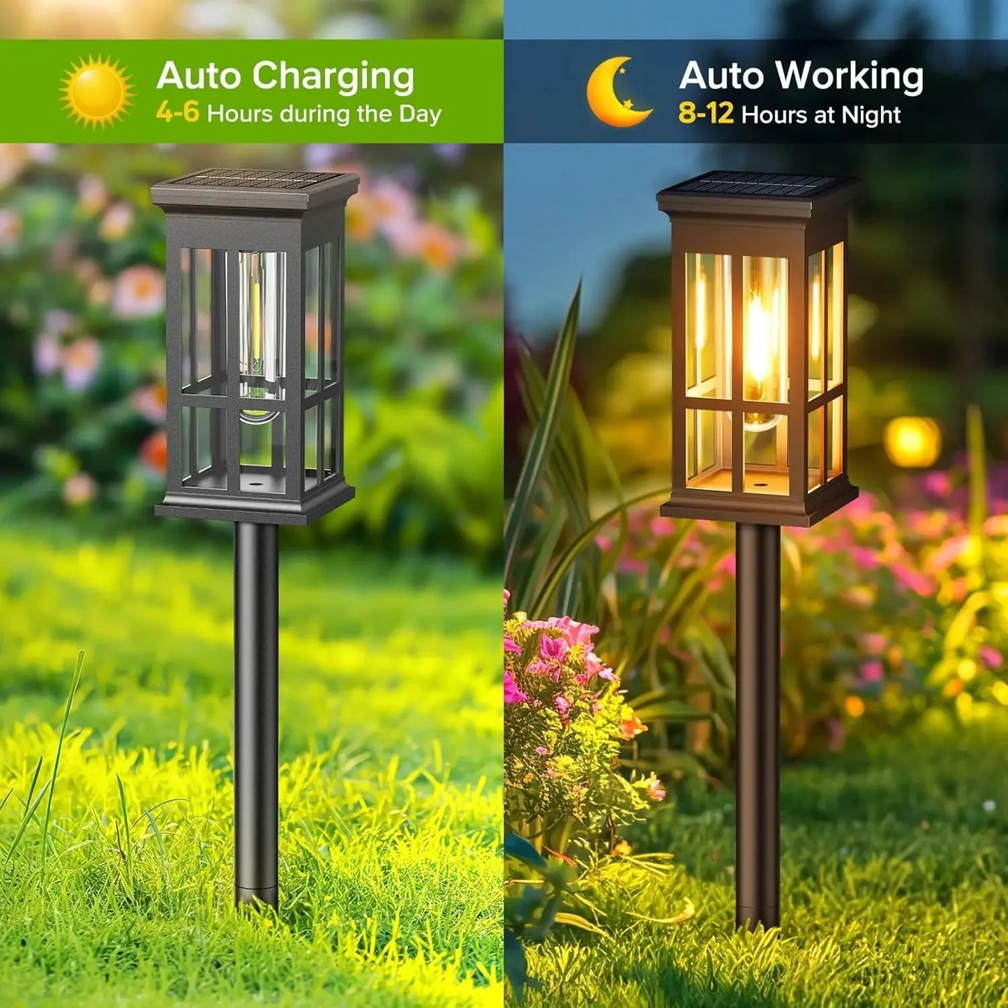 Solar Pathway Lights Outdoor LED Lamp Waterproof Landscape Garden Walkway