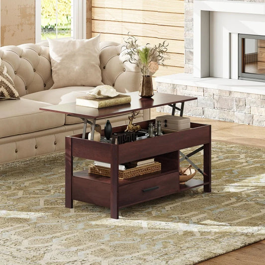 GALAXHERO Lift Top Coffee Table With Hidden Drawers