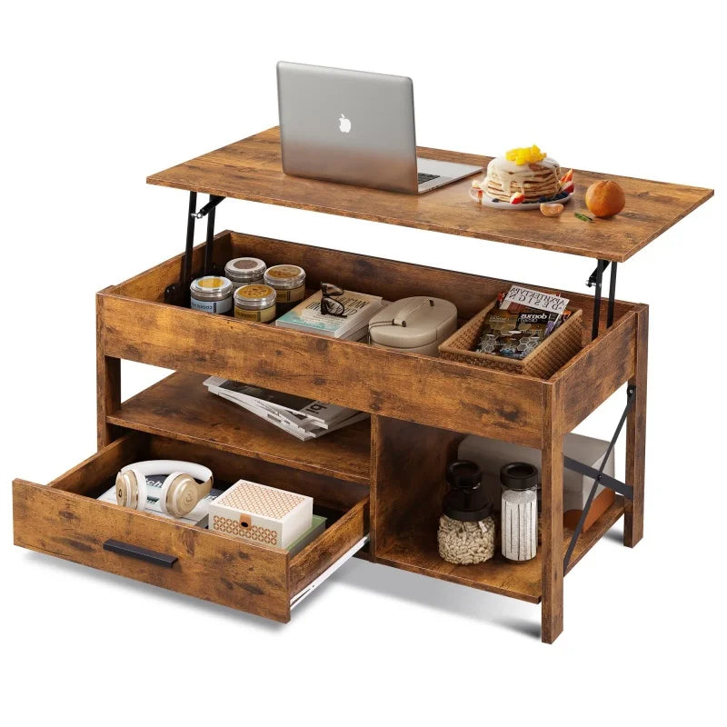 GALAXHERO Lift Top Coffee Table With Hidden Drawers