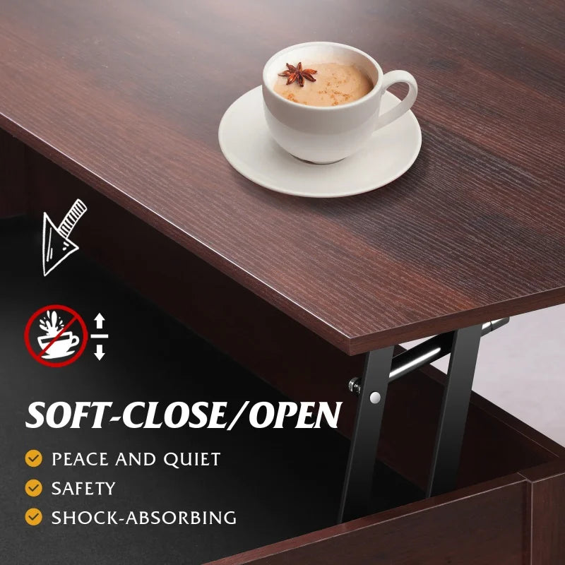 GALAXHERO Lift Top Coffee Table With Hidden Drawers