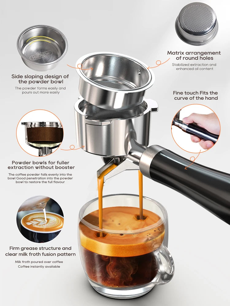 HiBREW 20Bar Semi Automatic Espresso Machine For Home Use H10B