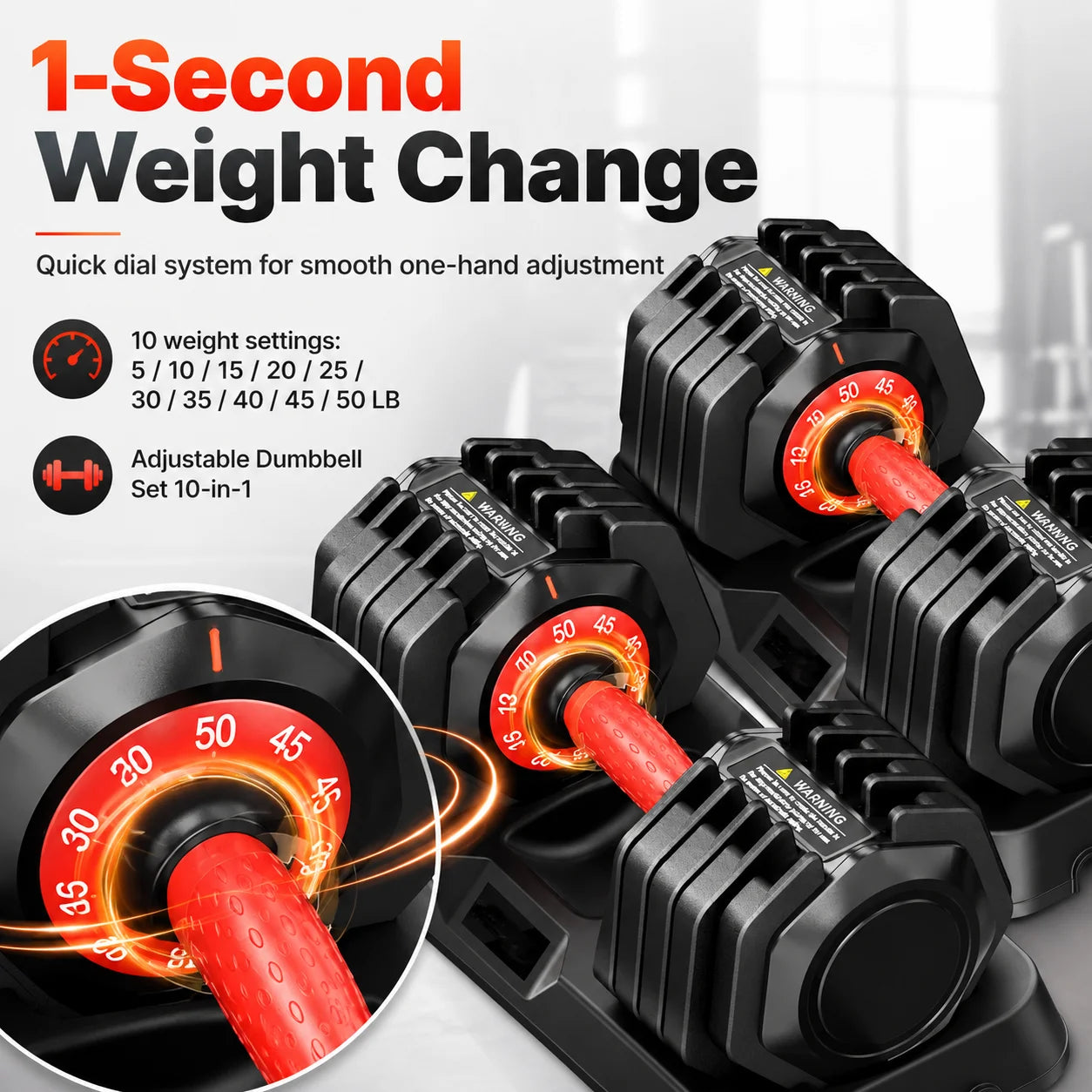 Adjustable Weight Dumbbell Set With Stand For Home Fitness