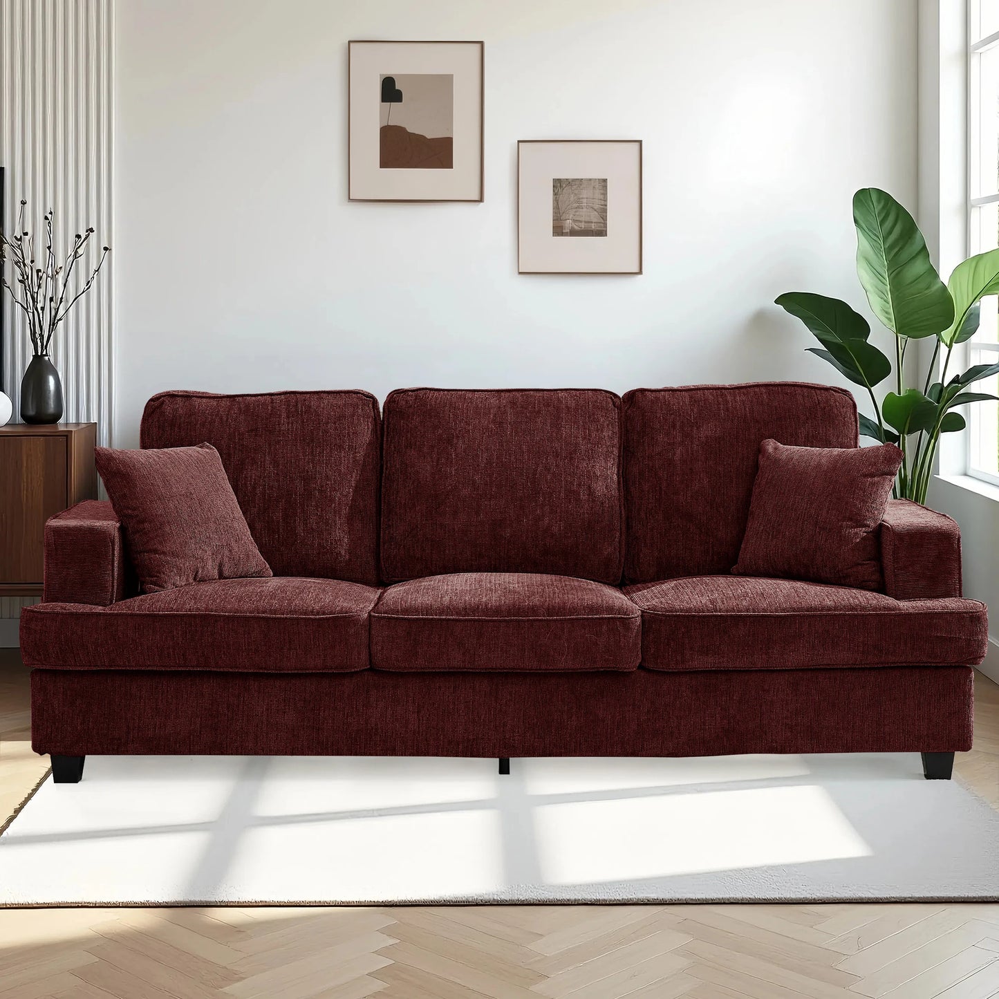 Modern Chenille 3 Seater Cloud Sofa for Living Room