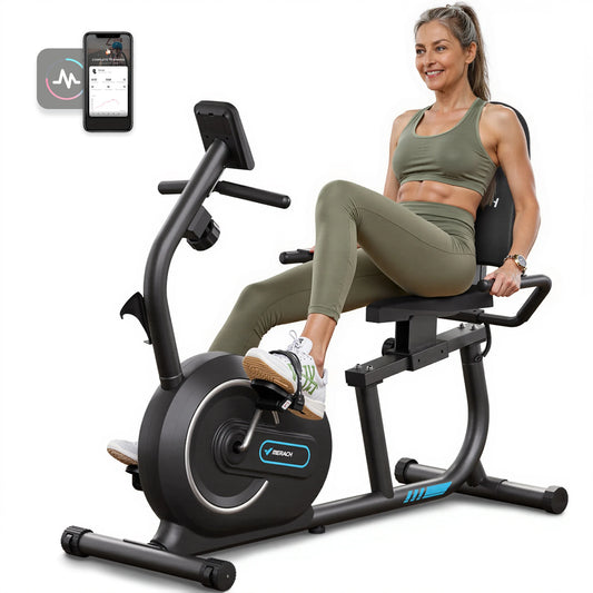 Merach Recumbent Exercise Bike With Smart Bluetooth And Heart Rate
