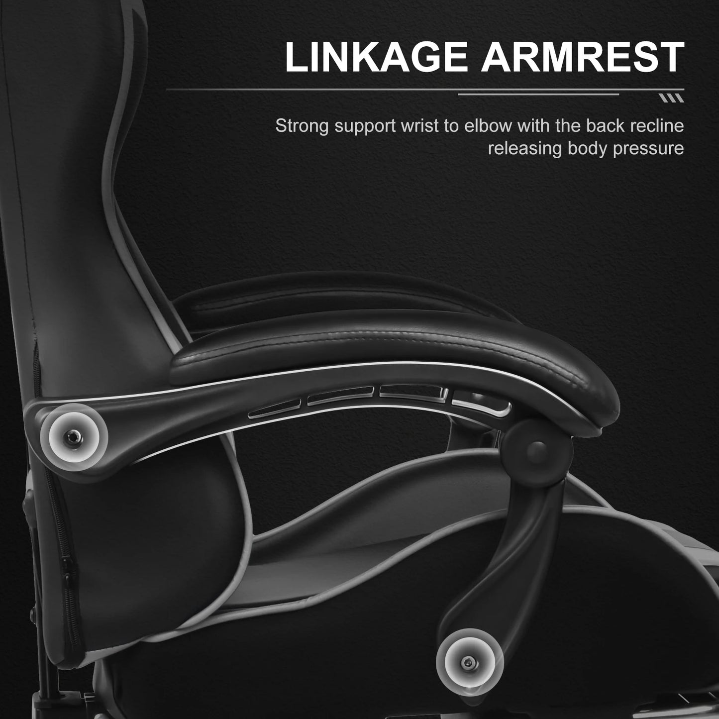 GTPLAYER Gaming Chair With Footrest Lumbar Support Adjustable Height
