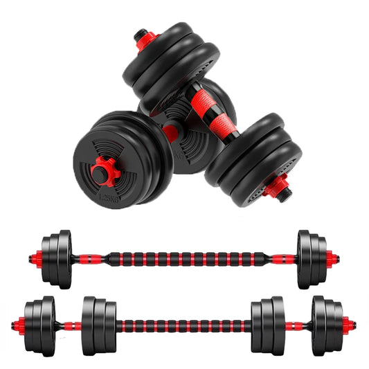 Adjustable Dumbbell To Barbell Set With Anti-Slip Grip