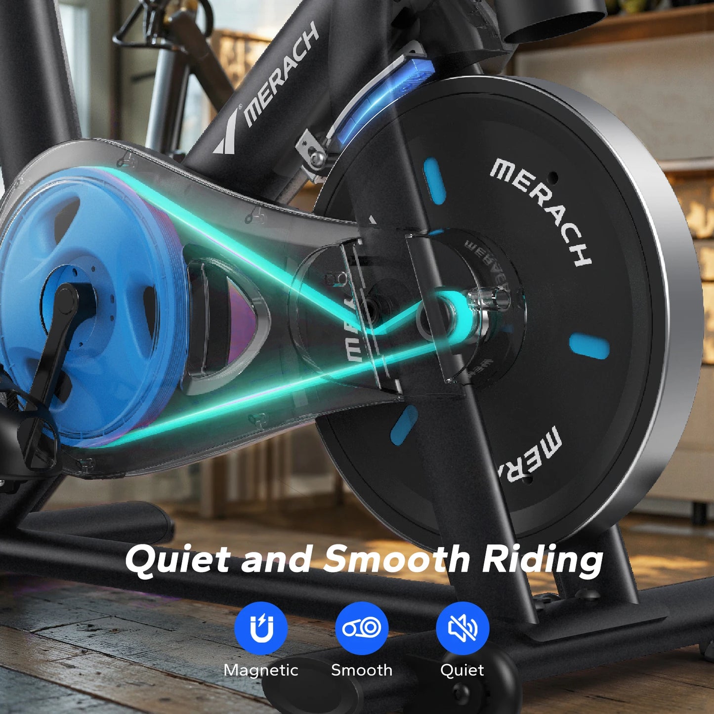 Merach Magnetic Stationary Exercise Bike With App