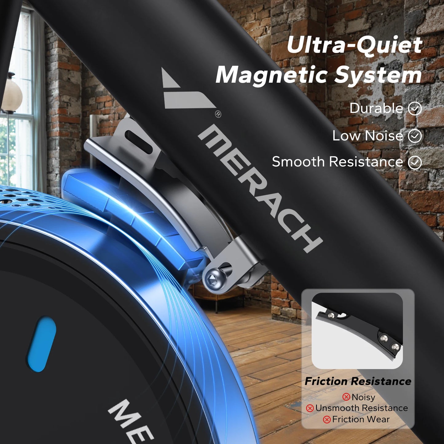 Merach Magnetic Stationary Exercise Bike With App
