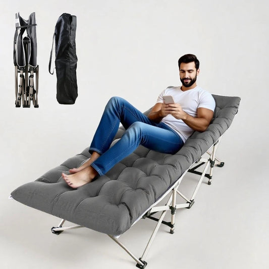 Modern Foldable Portable Outdoor Garden Lounge Sofa with Metal Frame and Foam Mattress